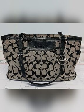 Coach Leather Trimmed East West Satchel